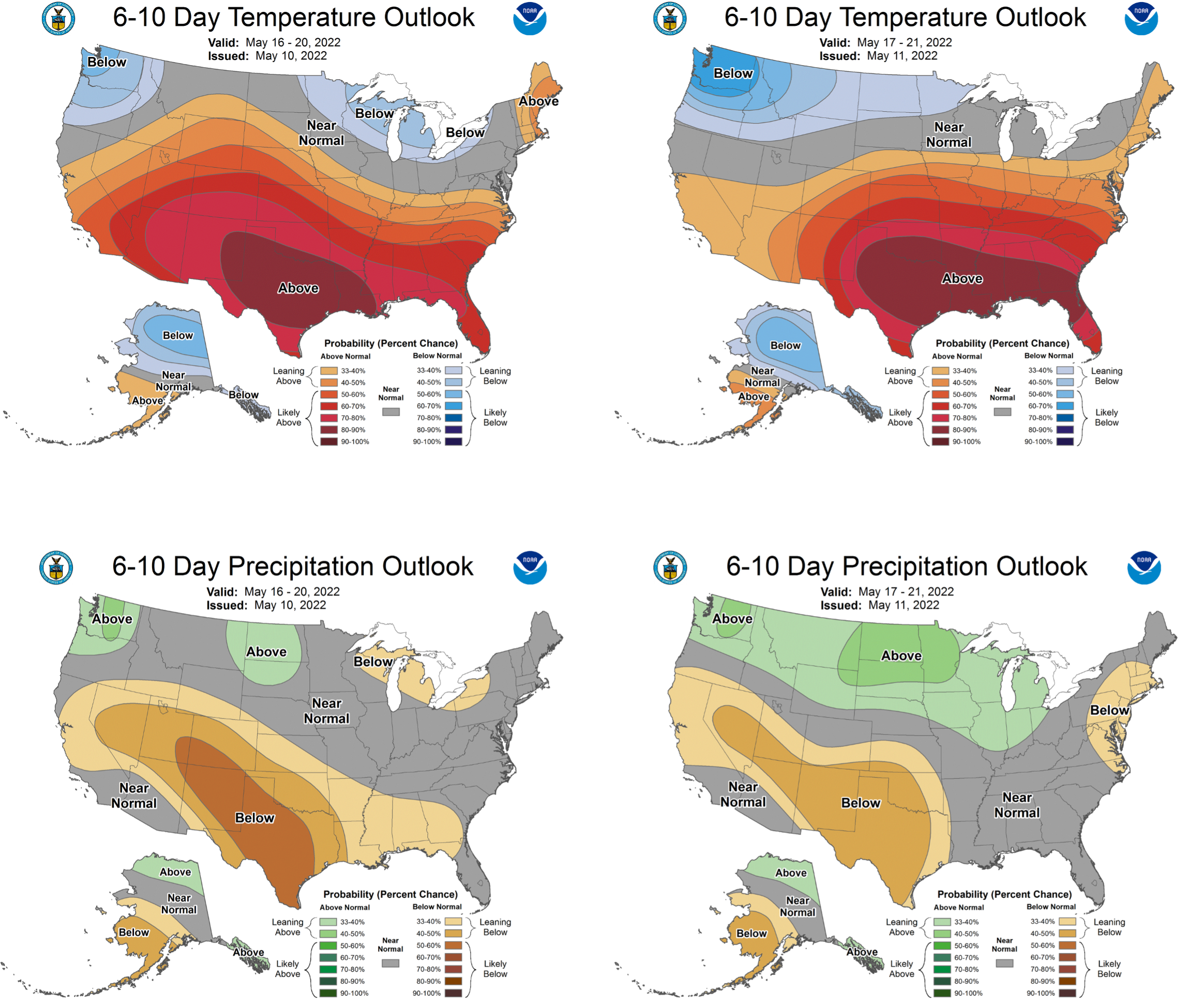 NOAA 6-10 day forecasts
